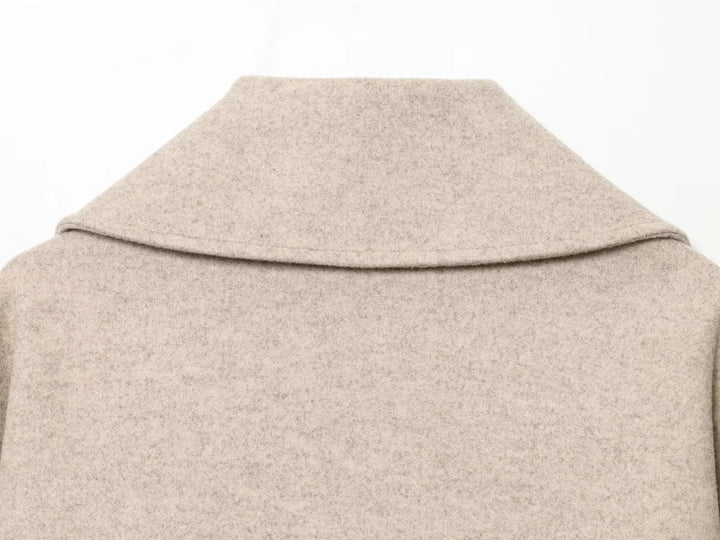 Women’s Double-Breasted Jacket – Elegant Lapel Coat for Autumn & Winter 2025