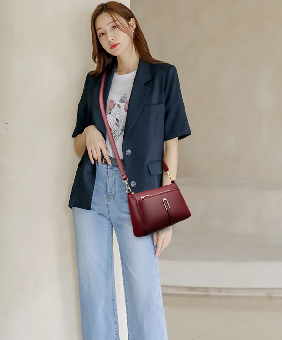 Women’s Luxury Leather Shoulder & Crossbody Bag – Designer 2024