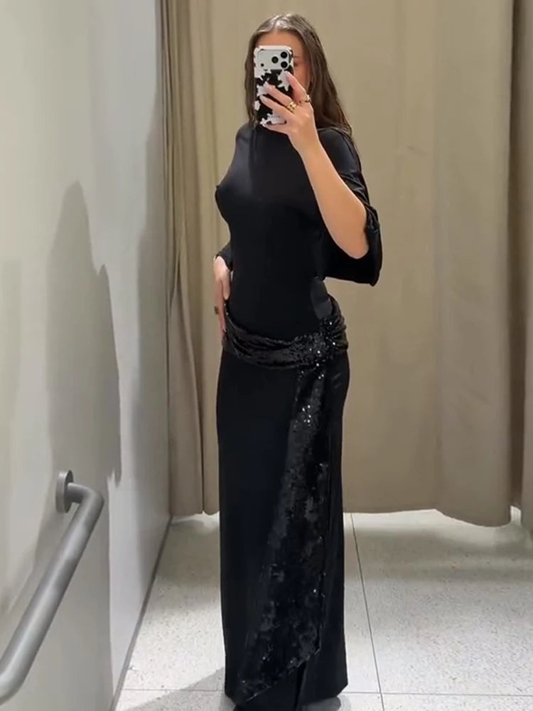 Women's Dresses Evening Dress Sexy Backless Formal Wear Elegant Party Sexy Clothes Velvet Backless Sleevele Midi Dress Gown Wear