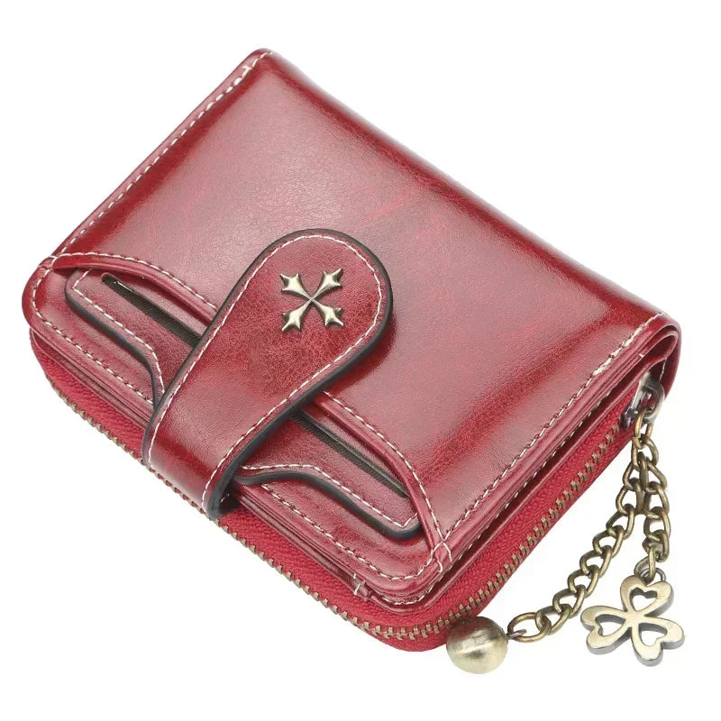 Women’s PU Leather Wallet – Small Coin Card Holder Short Clutch Purse
