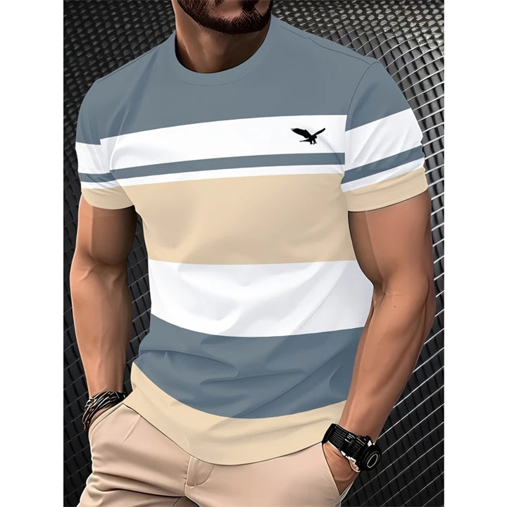 Simple Fashion Striped Graphic T Shirts For Men Summer Casual Short  Sleeve 3D Printed T-shirts Loose Breathable Daily Wear Tees