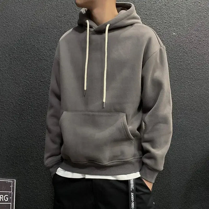 Sweatshirts For Man Fleeced Green Men's Clothing Hooded Hoodies Solid Simple Elegant Hot Offers Sweat Shirt Welcome Deal Cheap