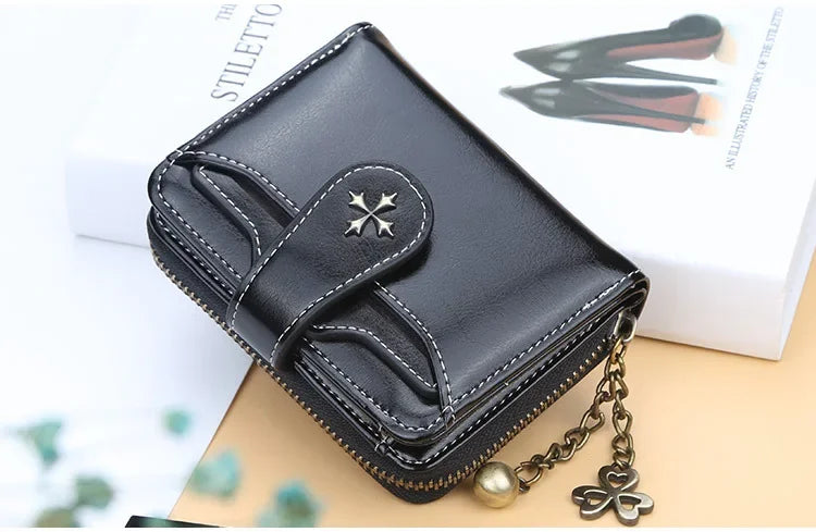 Women’s PU Leather Wallet – Small Coin Card Holder Short Clutch Purse