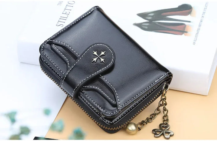 Women’s PU Leather Wallet – Small Coin Card Holder Short Clutch Purse