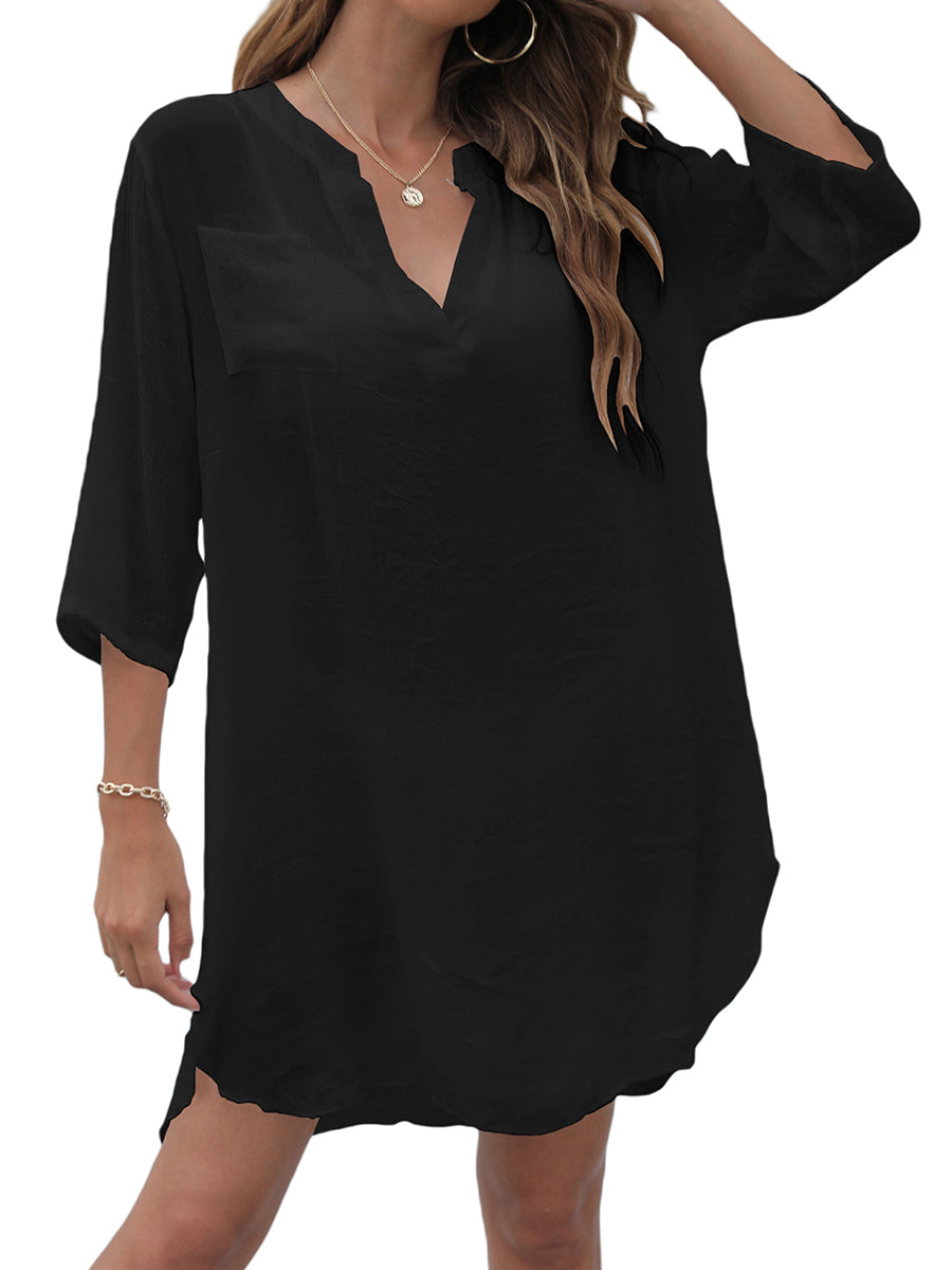 Women’s Chiffon Beach Tunic – Summer Swimsuit Cover-Up Dress