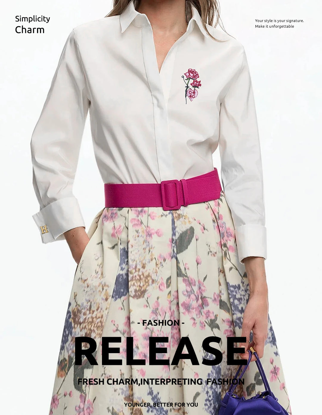 New Women Shirts Casual Long Sleeve Blouse Embroidered Flowers Elegant Lapel Loose Shirt Spring Summer Solid Office Lady Tops