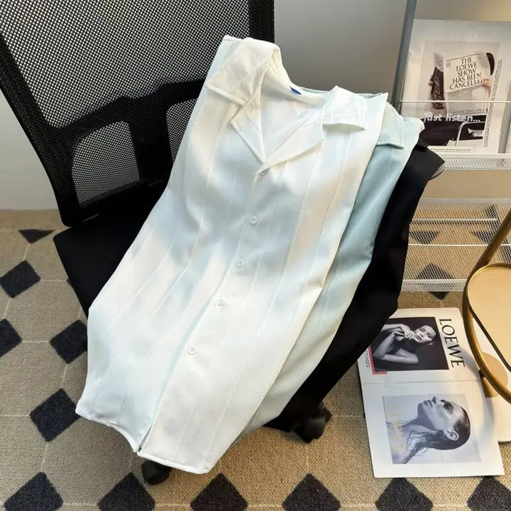 Shirt Men's Short-sleeved White Summer Trend Fashion Trend New Temperament
