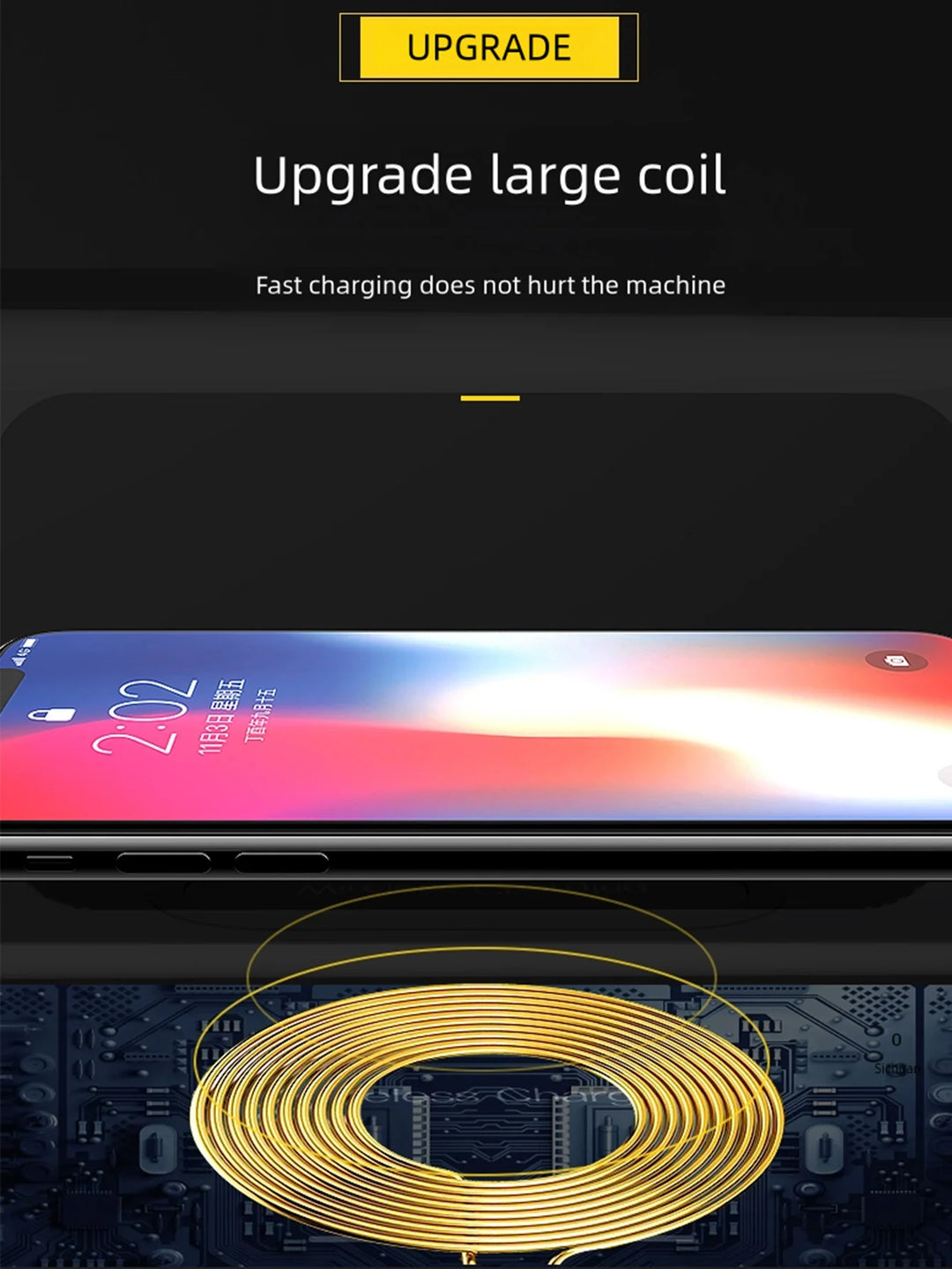 3-in-1 40W Wireless Charger with LED Clock