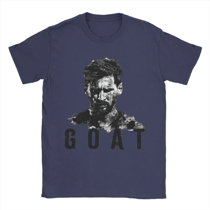 Men T-Shirts Football Messis Leisure Cotton Tee Shirt Short Sleeve  T Shirts Round Neck Clothing Unique
