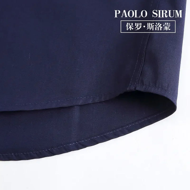 Men's Dress Shirts Non-ironing Formal Collar Shirt Fashion Korean Slim Solid Color Business Casual Shirt White Spring Autumn