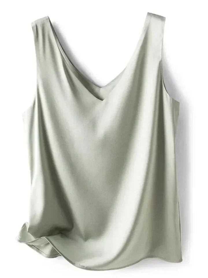 2025 Women’s Satin Silk Camisole – Sleeveless V-Neck Summer Tank Top