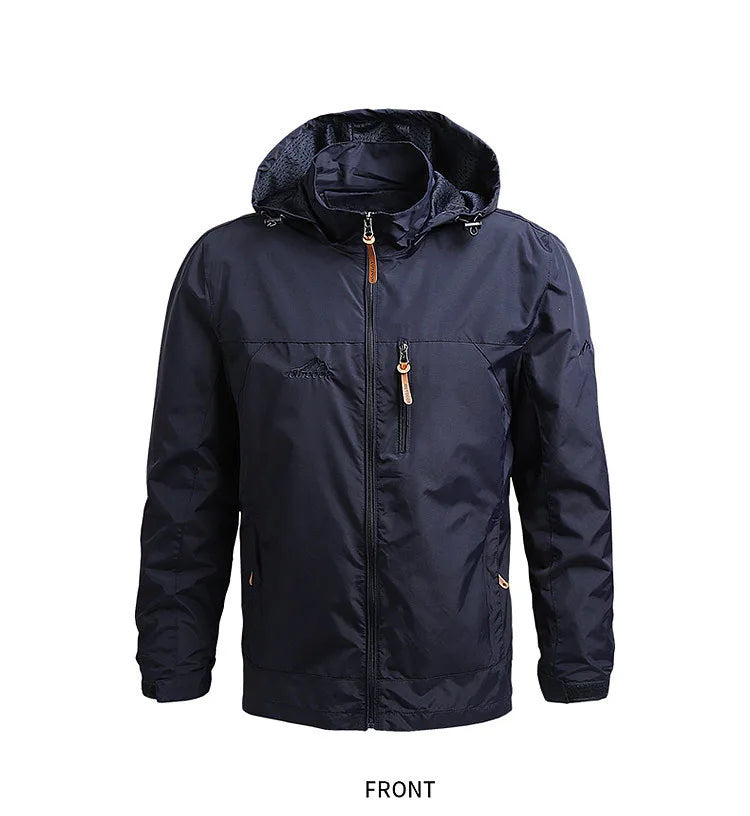 Men’s Waterproof Windbreaker – Military Hooded Combat Jacket for Autumn Hiking & Biking