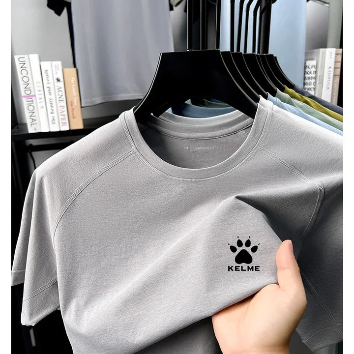 KELME's New Men's Summer High-Quality Round-Neck Breathable Quick-Drying Short-Sleeved Casual Sports Breathable Shirt