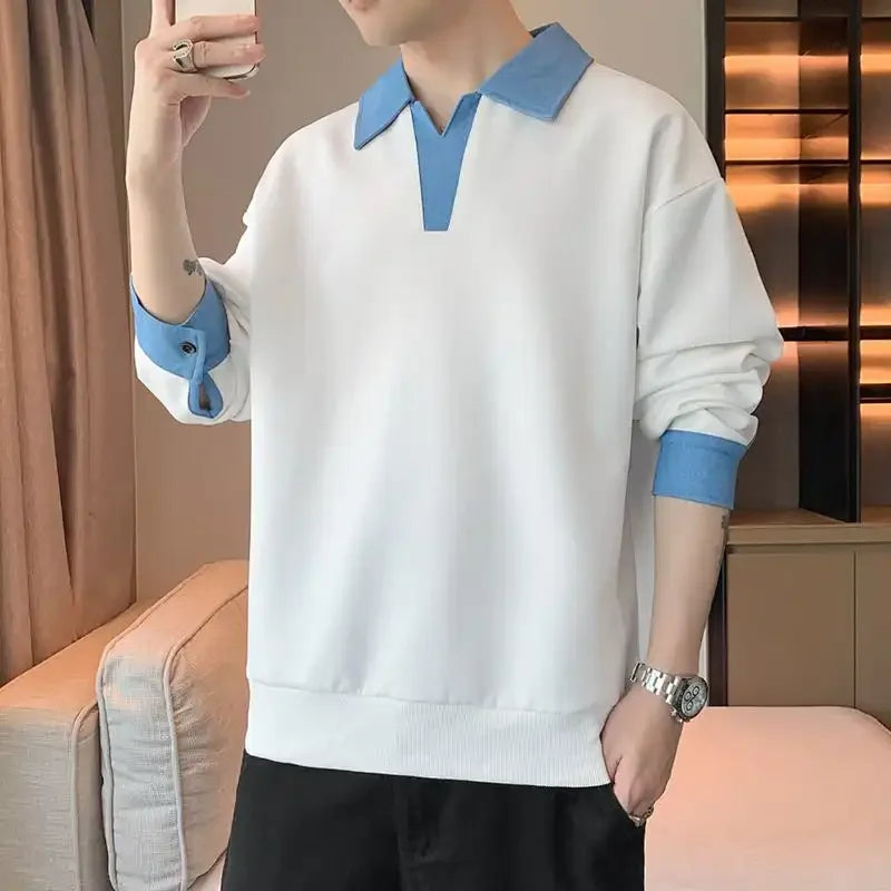 Men’s Spring/Autumn Sweatshirt – Trendy Loose Fit, Casual Long Sleeve