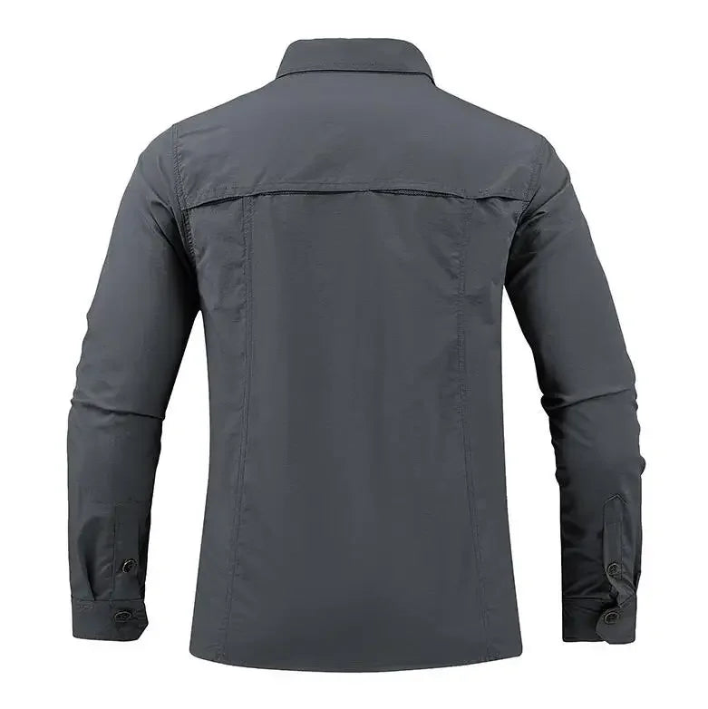New Summer Male Thin Breathable Comfortable Cargo Shirts Men Outdoor Long sleeves Quick Drying Waterproof Tooling Shirts 5XL