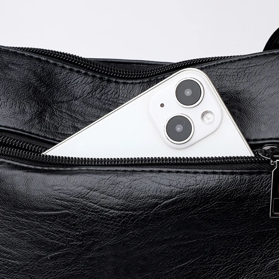 Luxury Women’s Leather Handbag – Multi-Pocket Crossbody & Shoulder Bag 2026