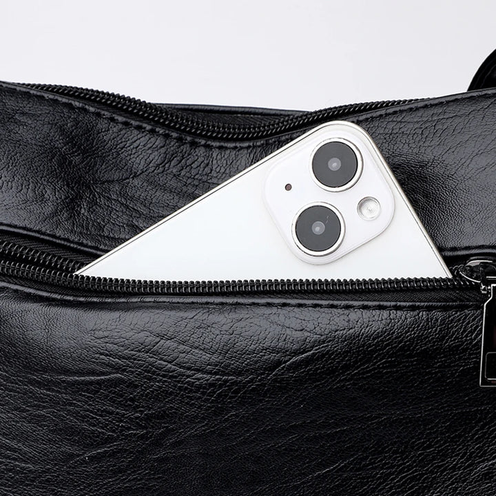 Luxury Women’s Leather Handbag – Multi-Pocket Crossbody & Shoulder Bag 2026