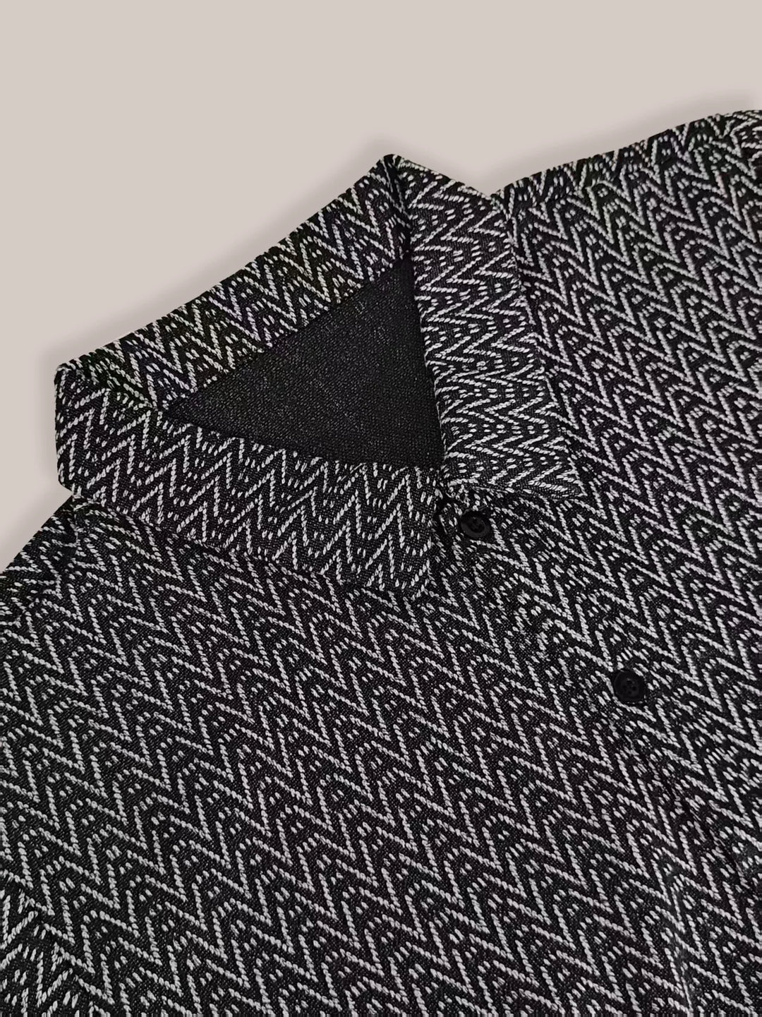 Men's Summer Herringbone Short Sleeve Shirts Casual Loose Turn-Down Collar Sweater Tops Cross-Border Men's Fashion