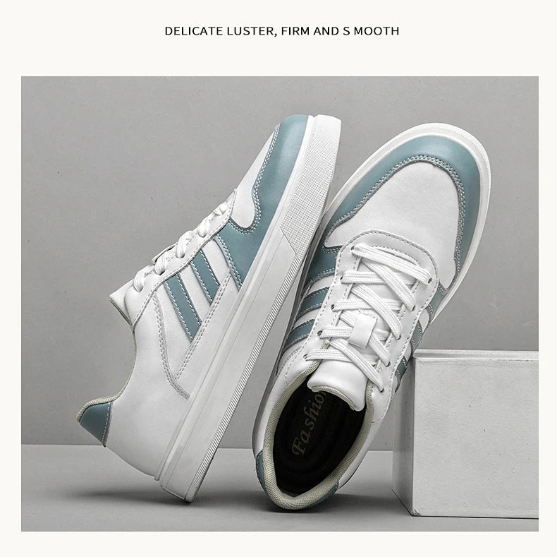 Shoes for Men Four Season Vulcanized Footwear Non-slip Casual Sneakers Fashion New Leather Round Toe Walking shoes tenis jeans