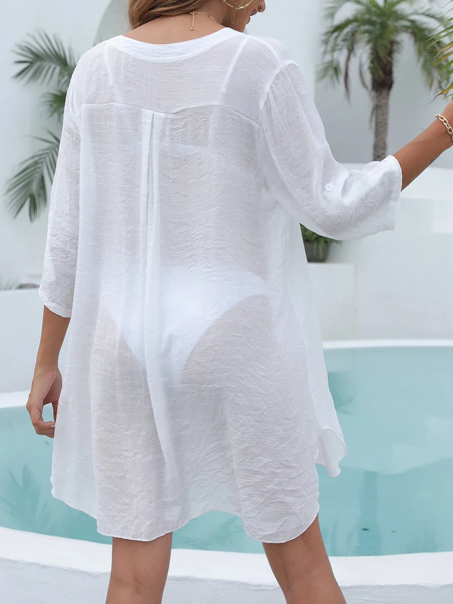 Women’s Chiffon Beach Tunic – Summer Swimsuit Cover-Up Dress