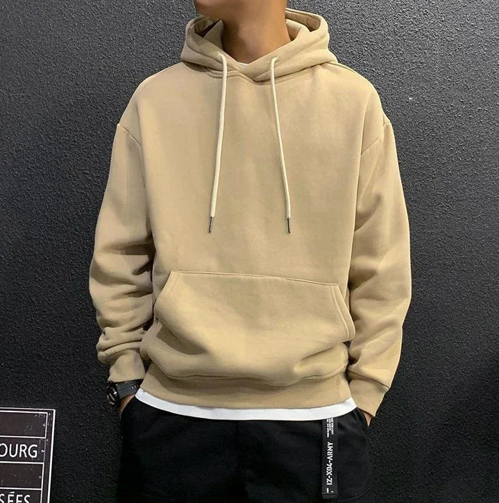 Sweatshirts For Man Fleeced Green Men's Clothing Hooded Hoodies Solid Simple Elegant Hot Offers Sweat Shirt Welcome Deal Cheap