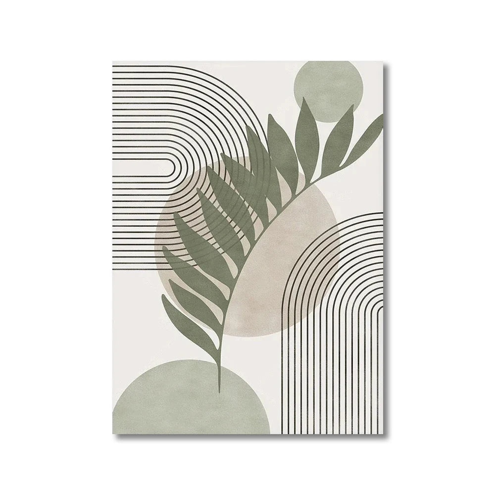 Boho Geometric Wall Art™ – Sage Green Nordic Canvas Print
