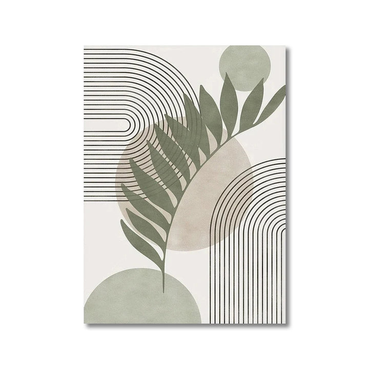 Boho Geometric Wall Art™ – Sage Green Nordic Canvas Print