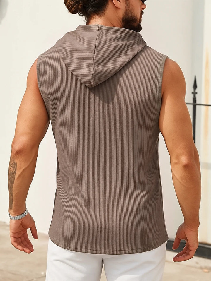 Men’s Hooded Tank Top – Sleeveless Muscle Fit Streetwear Tee