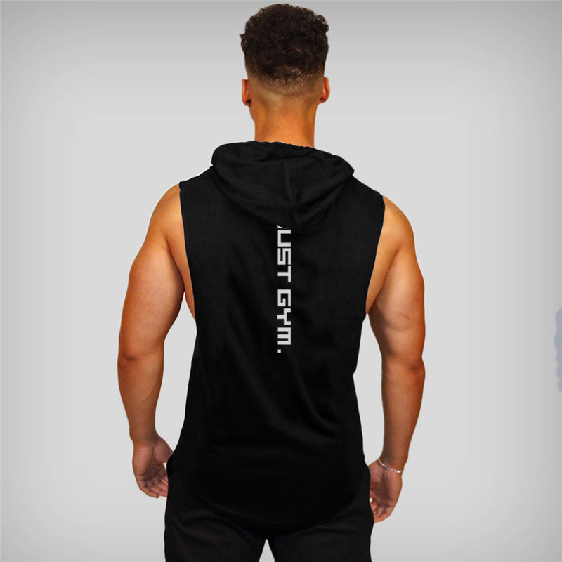 Muscleguys Gym Hooded Tank Top Men Fitness Clothing Cotton Bodybuilding Hoodie Vest Workout Singlets Sports Sleeveless Shirt