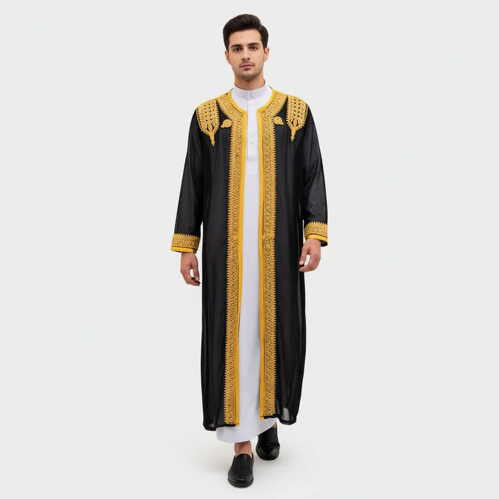 Eid Ramadan Islamic Clothing Men Kaftan Moroccan Kebaya Open Muslim Kimono Turkey Abaya East National Costume For Prayer Clothes