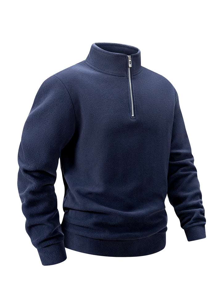 2025 Men Casual Fleece Sweatshirts Tops Men Sport Classic Stand Collar Sweatshirts Men’s Quarter Zip Hoodie Basic Pullover 3XL