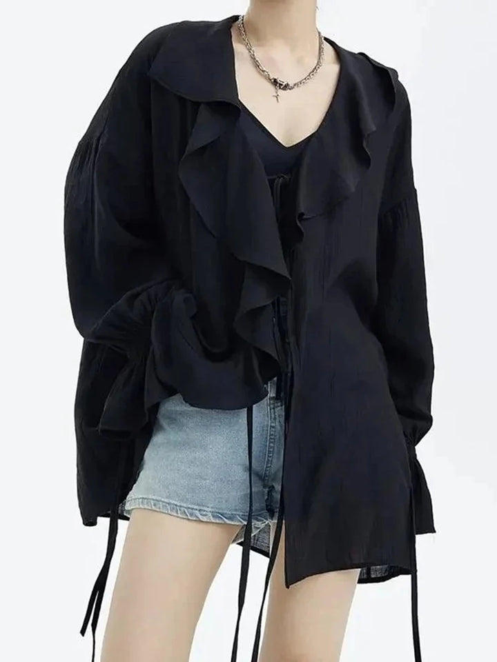 قميص نسائي كلاسيكي أنيق وعصري - على الطراز الأوروبي