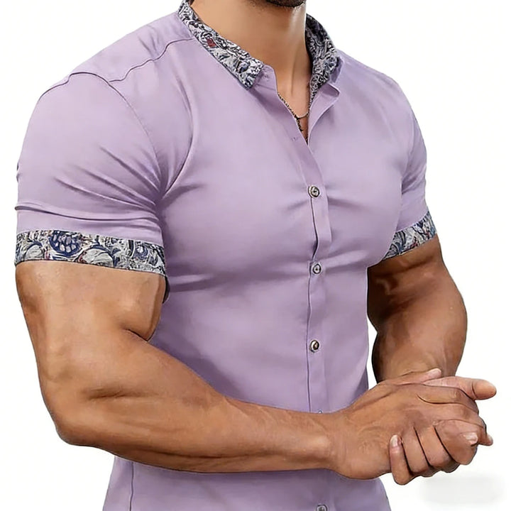 Men's simple business short-sleeved shirts with high-definition printed edges Hawaiian vacation business designer men's clothing