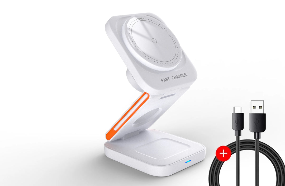 قاعدة الشحن اللاسلكية ChargeMax™ 3 في 1 لأجهزة iPhone و Apple Watch