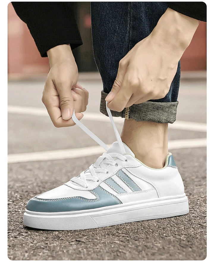 Shoes for Men Four Season Vulcanized Footwear Non-slip Casual Sneakers Fashion New Leather Round Toe Walking shoes tenis jeans