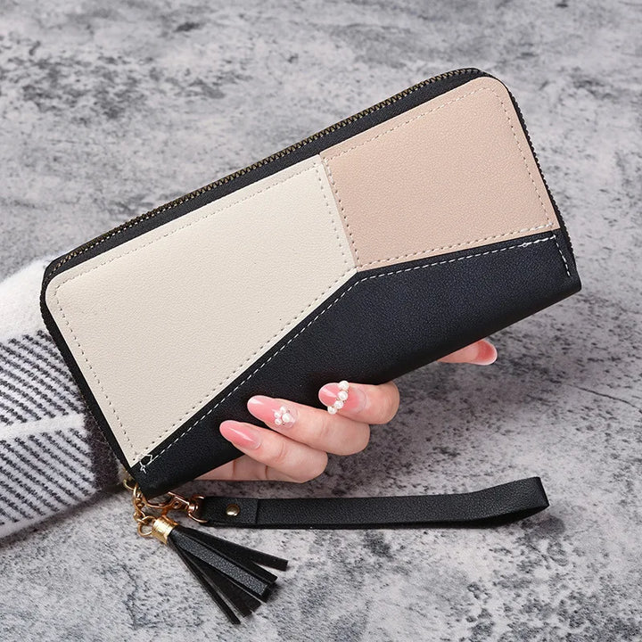 Women’s PU Leather Zipper Wallet – Long Purse