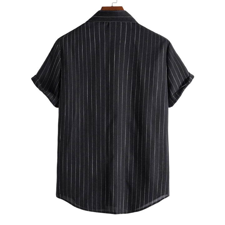 2026 Men's Striped Shirts Fashion Holiday Style Short Sleeve Casual Shirts Comfortable Loose Street Tops Men Summer Basic Shirts