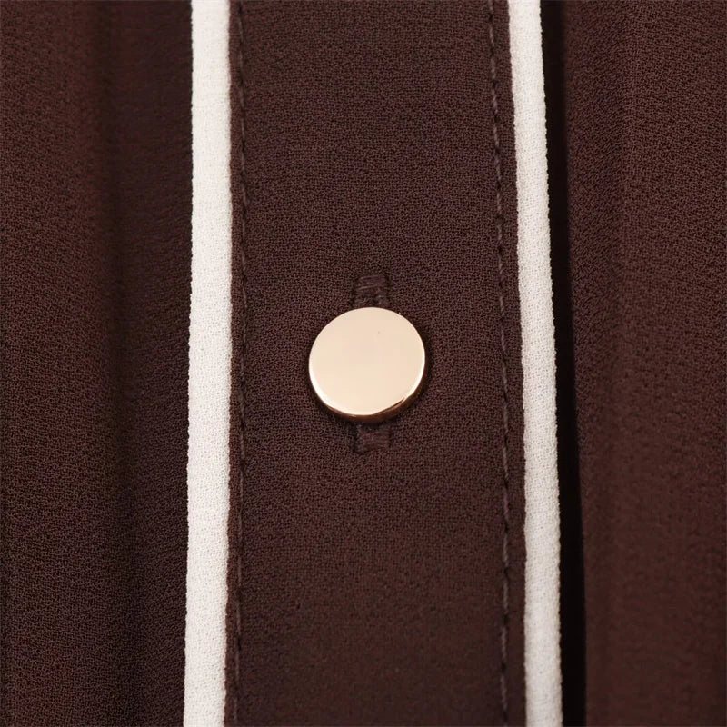 Women’s Fall 2025 Russet Pleated Midi Dress with Belt