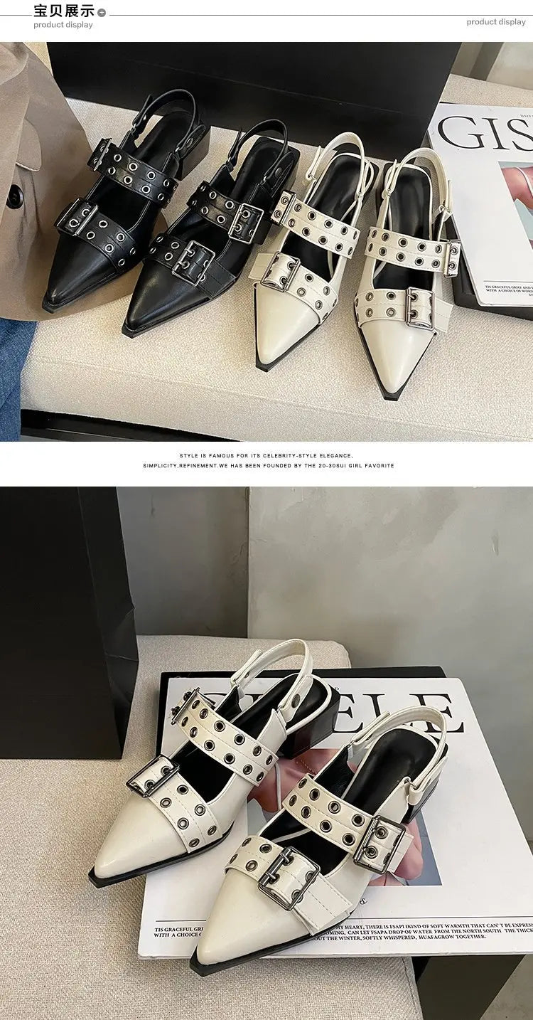 2023women's sandals summer  Ballet flats women Pointed rivet single shoe Platform Women Sandals zapatos de mujer tendencia