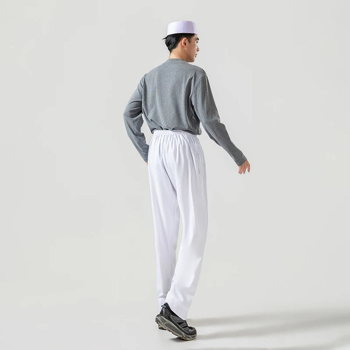 Men's Wide Leg Loose Cotton Abaya Pants Islamic Ramadan Trousers Arab Muslim Clothing Saudi Arabia Mubarak Pakistan Style