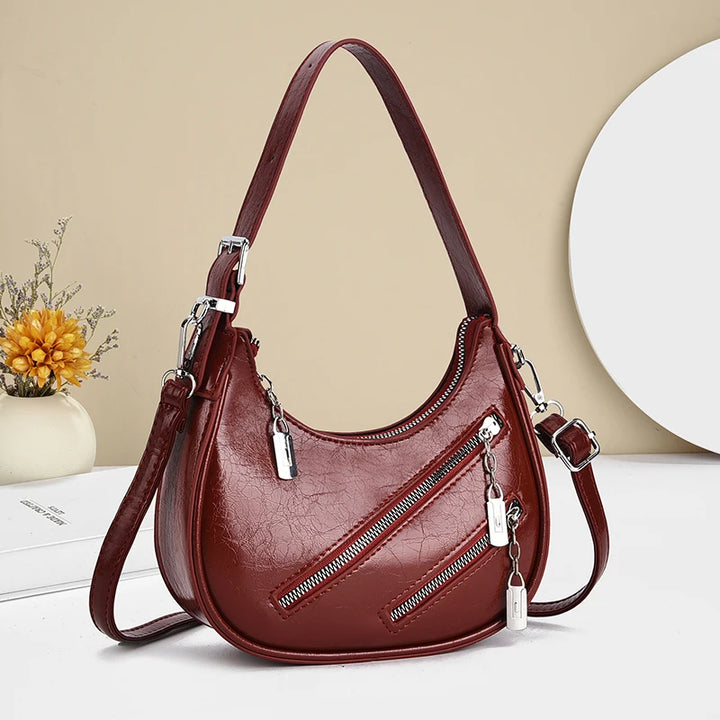 Women’s PU Leather Crossbody Bag – Vintage Hobo Clutch Handbag