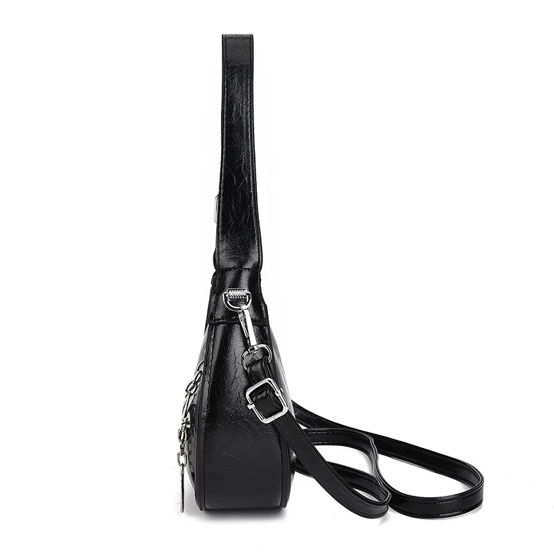 Women’s PU Leather Crossbody Bag – Vintage Hobo Clutch Handbag