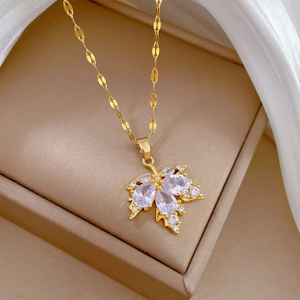 Women’s Zircon Leaf Earrings – Sparkling Studs for Party