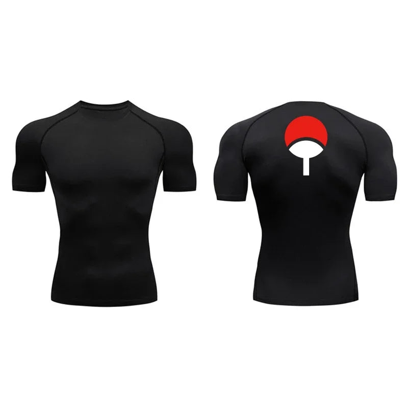 Graphic Compression Shirts for Men Athletic Quick Dry Rash Guard Stretchy Baselayers Undershirts Gym Workout Running Tshirt Tops