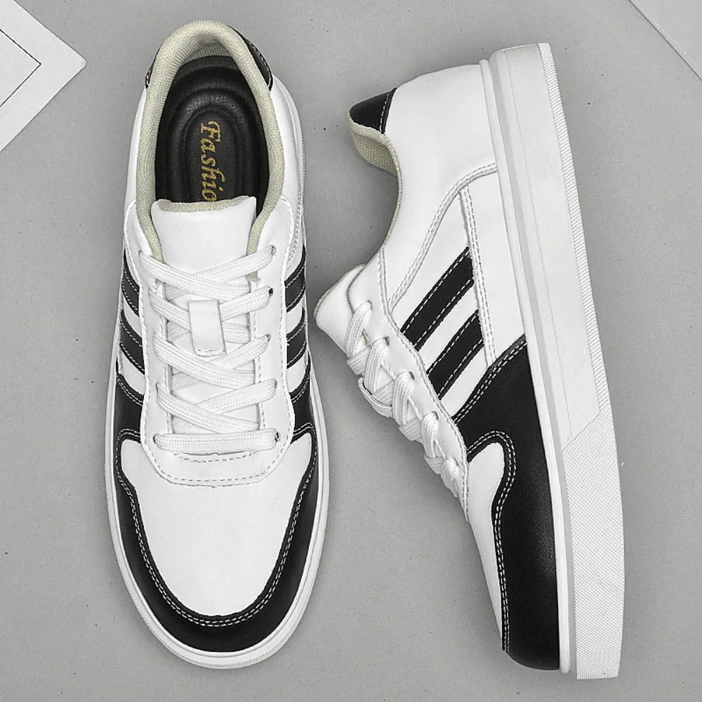 Shoes for Men Four Season Vulcanized Footwear Non-slip Casual Sneakers Fashion New Leather Round Toe Walking shoes tenis jeans