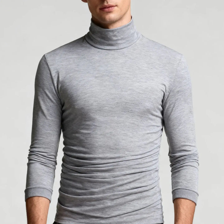 Men’s Warm Turtleneck Top – Slim Fit Long Sleeve, Autumn/Winter