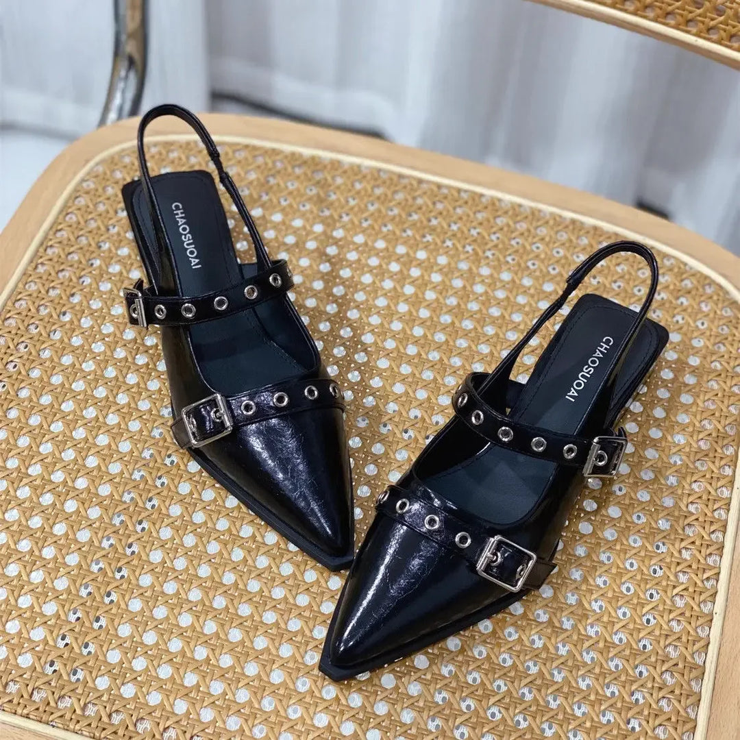 2025 Women’s Pointed Toe Sandals – Low Heels, Comfortable & Anti-Slip