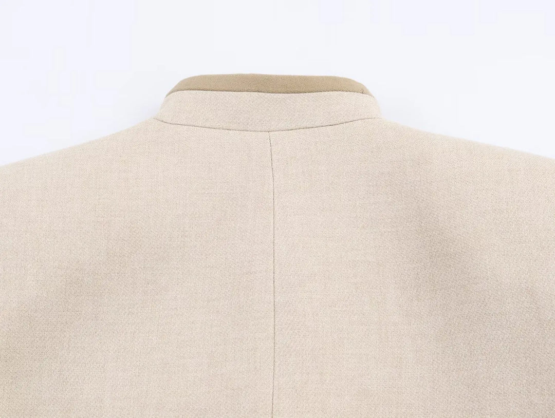 Women’s Autumn 2025 Jacket – Chic Long Sleeve Coat with Rope Knot Buckle