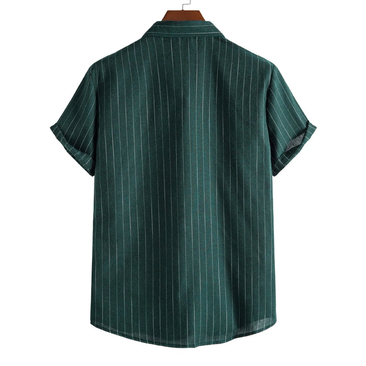 2026 Men's Striped Shirts Fashion Holiday Style Short Sleeve Casual Shirts Comfortable Loose Street Tops Men Summer Basic Shirts