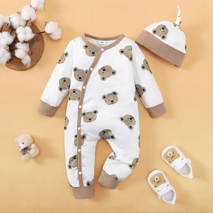 TinyBear™ Weicher Baby-Einteiler für Jungen – Modischer Winter-Strampler